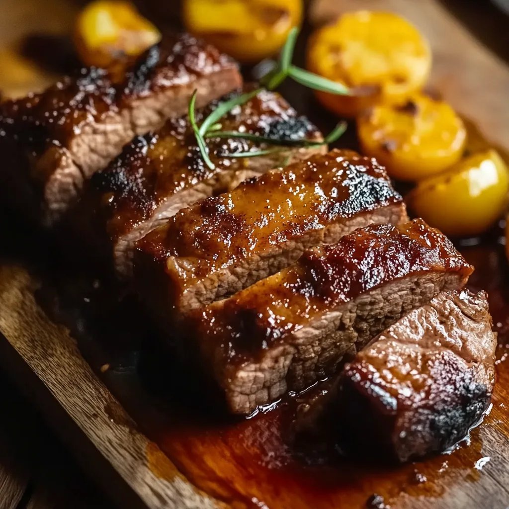 Honigglasierter Schweinebauch aus dem Ofen