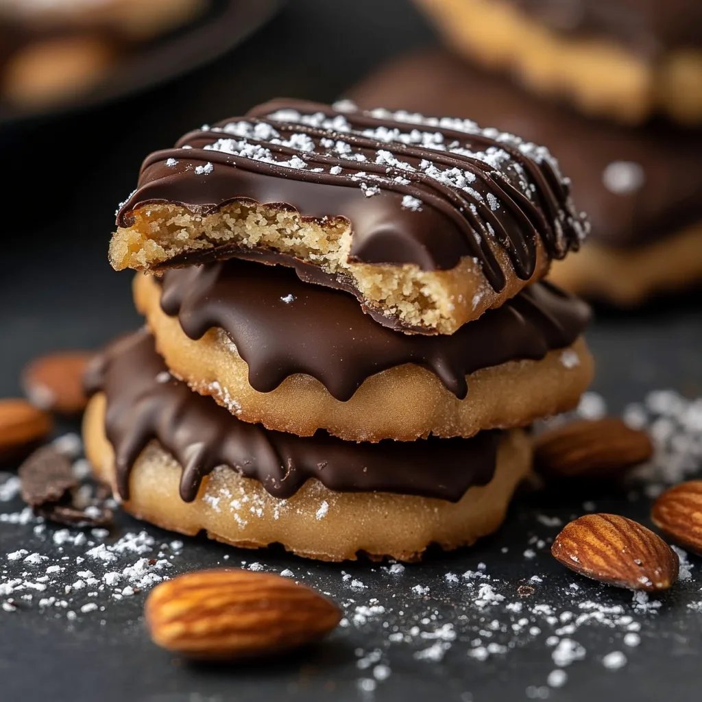 Almond Paste Cookies Dipped in Dark Chocolate