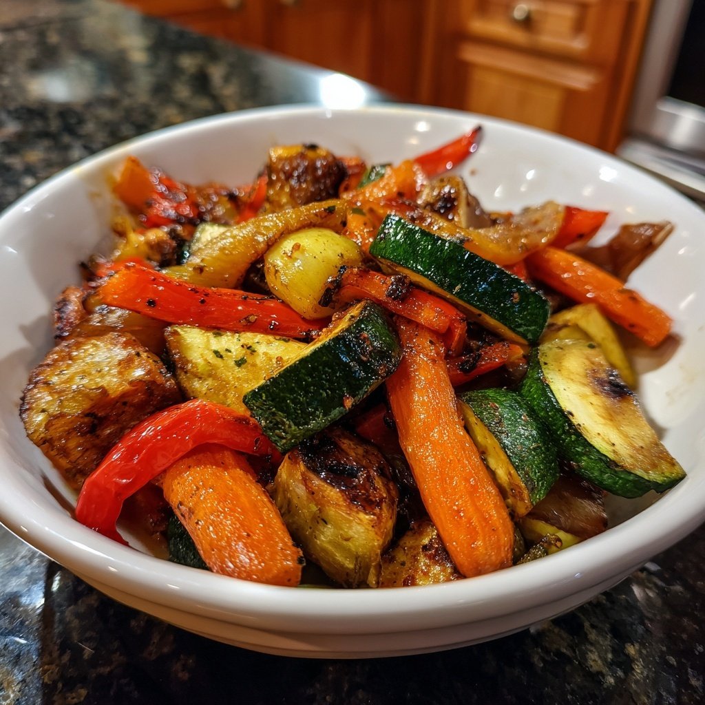 Mittagessen mit Ofengemüse