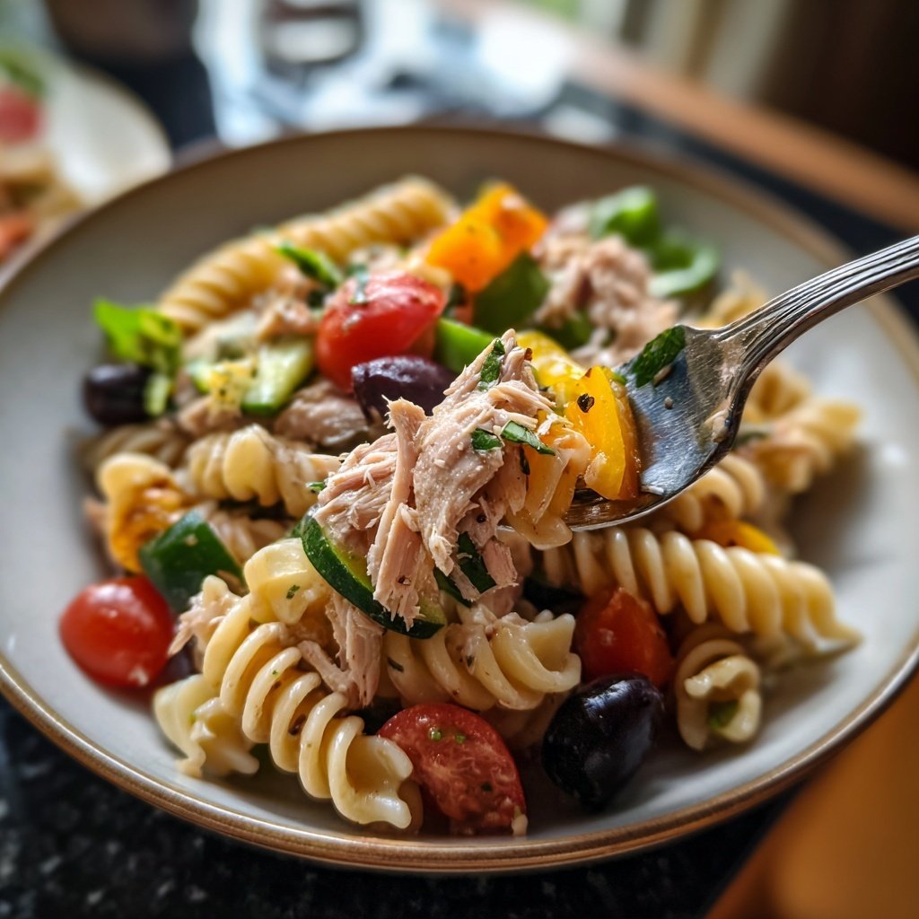Mediterraner Nudelsalat Mit Thunfisch