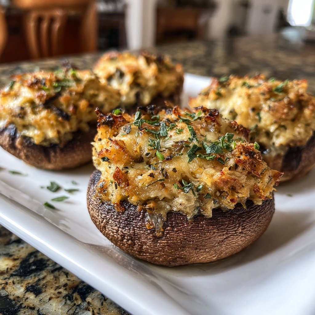 Gefüllte Champignons mit Kräutern