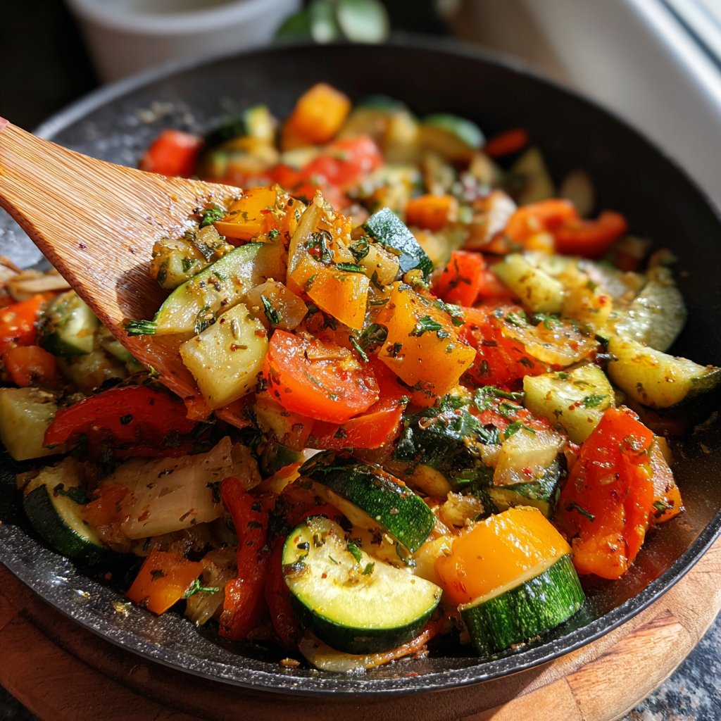 Kalorienarme Gemüsepfanne Vegan