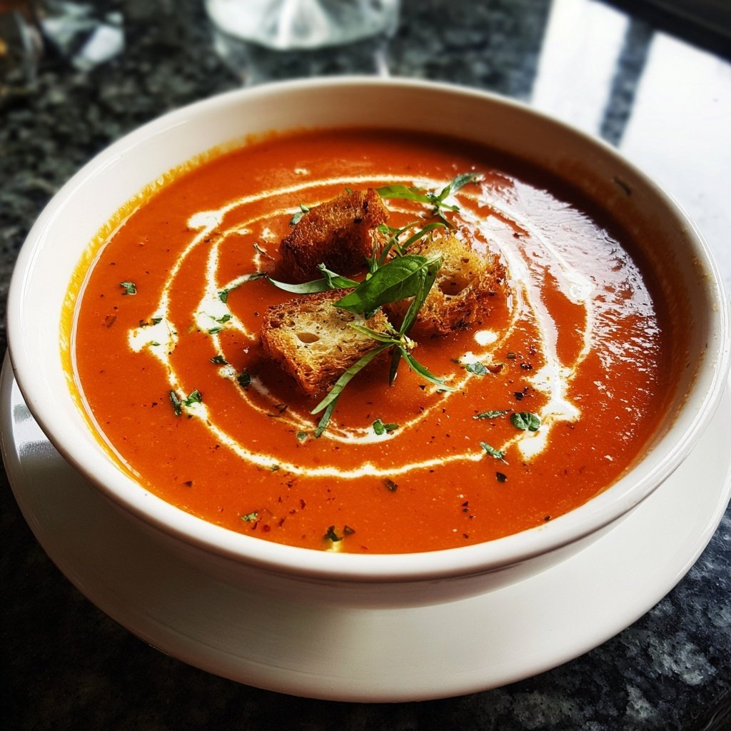 Tomatensuppe mit Sahne