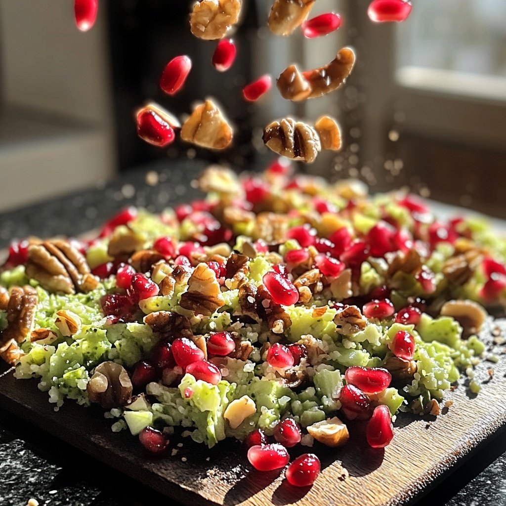 Grünkohlsalat mit Granatapfel und Walnüssen