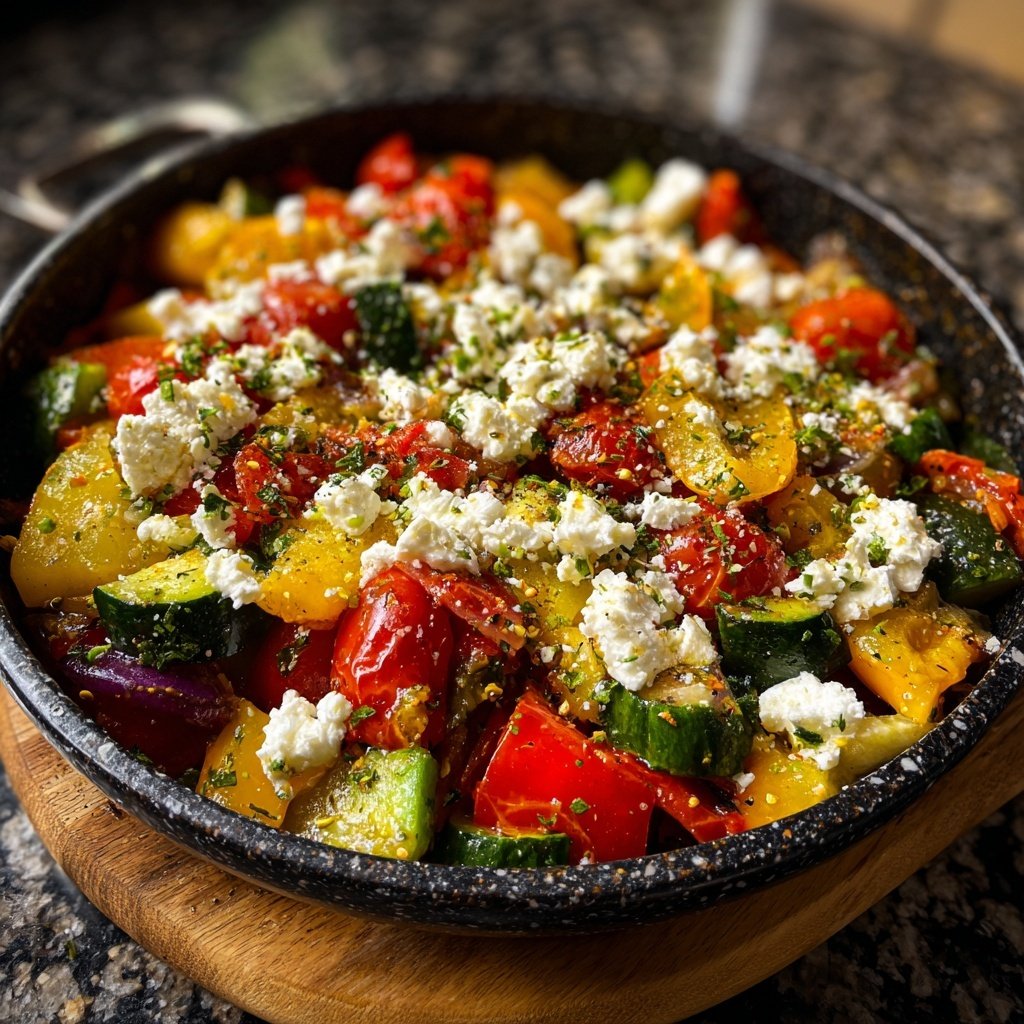 Gesund & Leicht Mediterrane Gemüsepfanne mit Feta