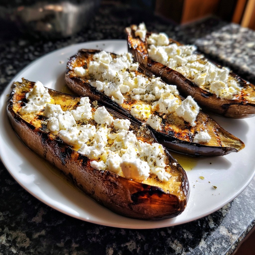 Gegrillte Auberginen Mit Feta