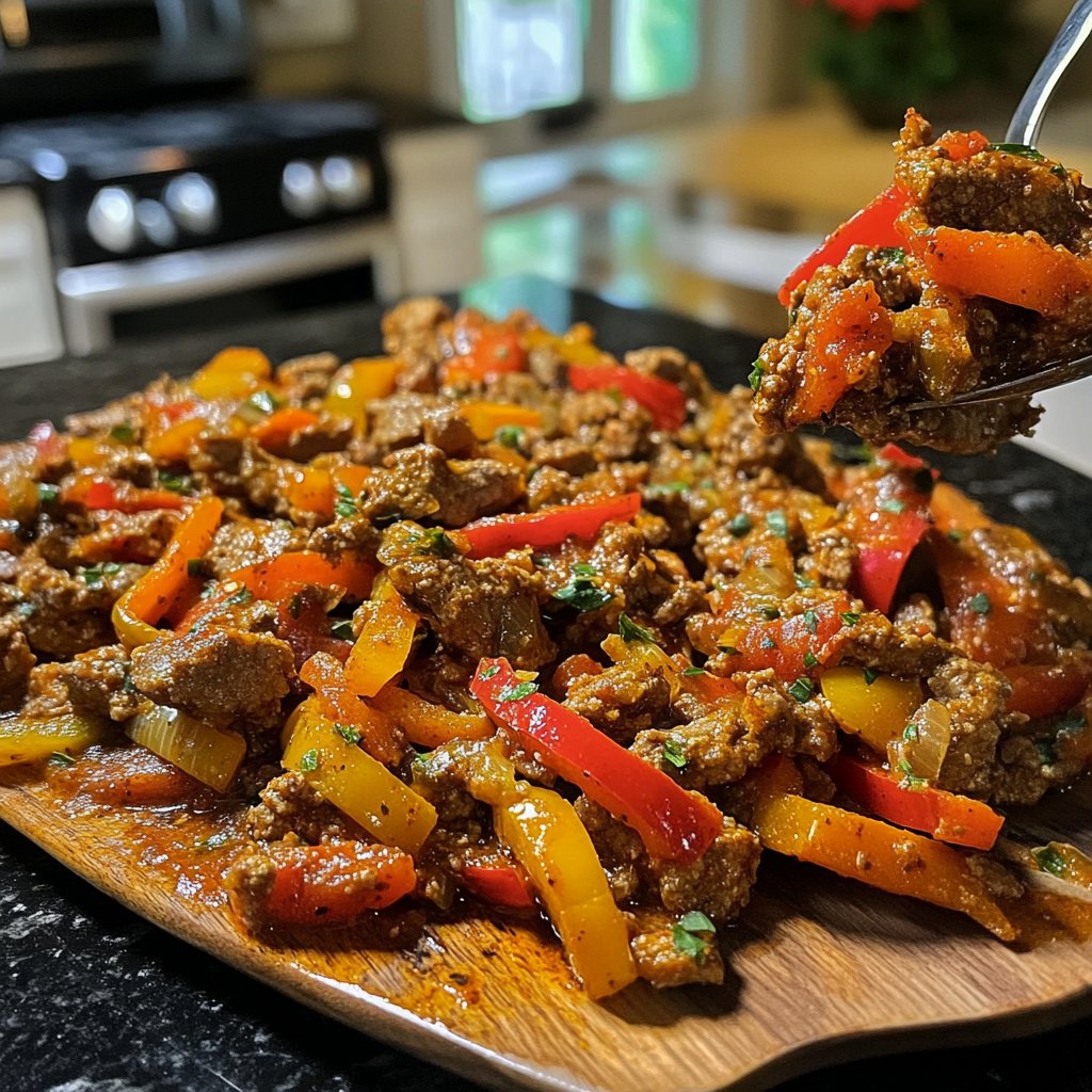 Hackfleisch Pfanne mit Paprika