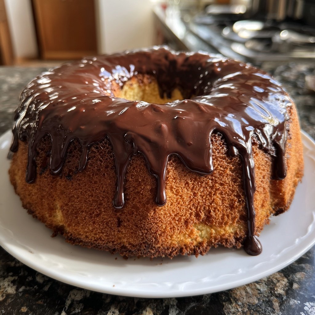 Geburtstagskuchen mit Schokoglasur