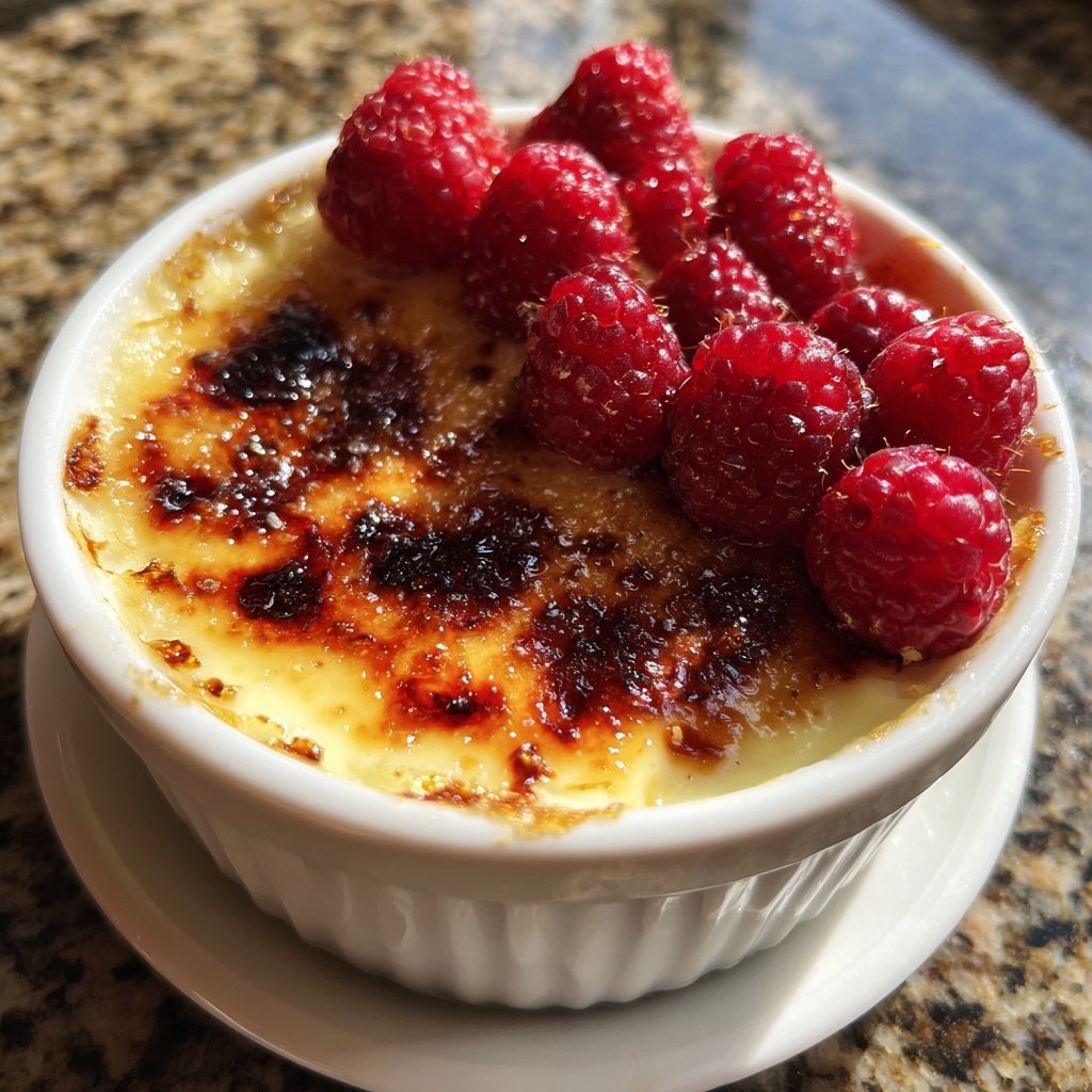 Crème Brûlée mit Himbeeren